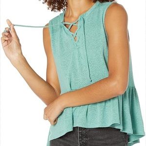 Lucky Brand Women’s Blue Sleeveless Tie Neck Relaxed Cami Top - Size Medium, NWT